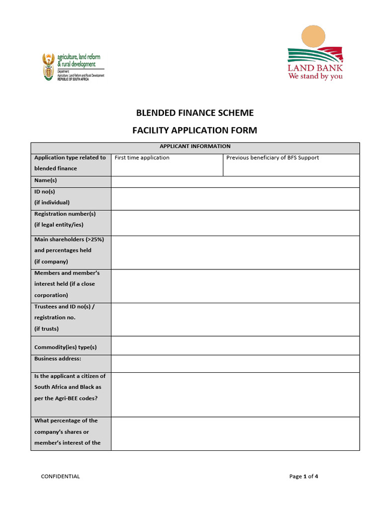 BFS Facility Application Form - Final | PDF | Private Law | Business