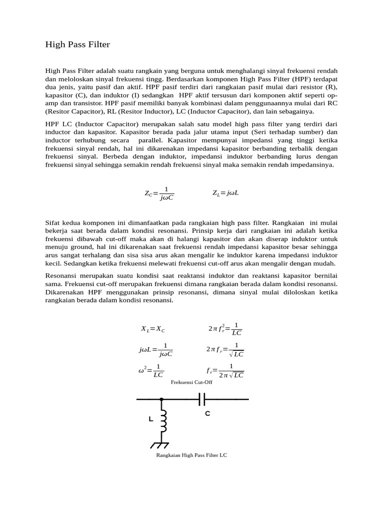 High Pass Filter-1 | PDF