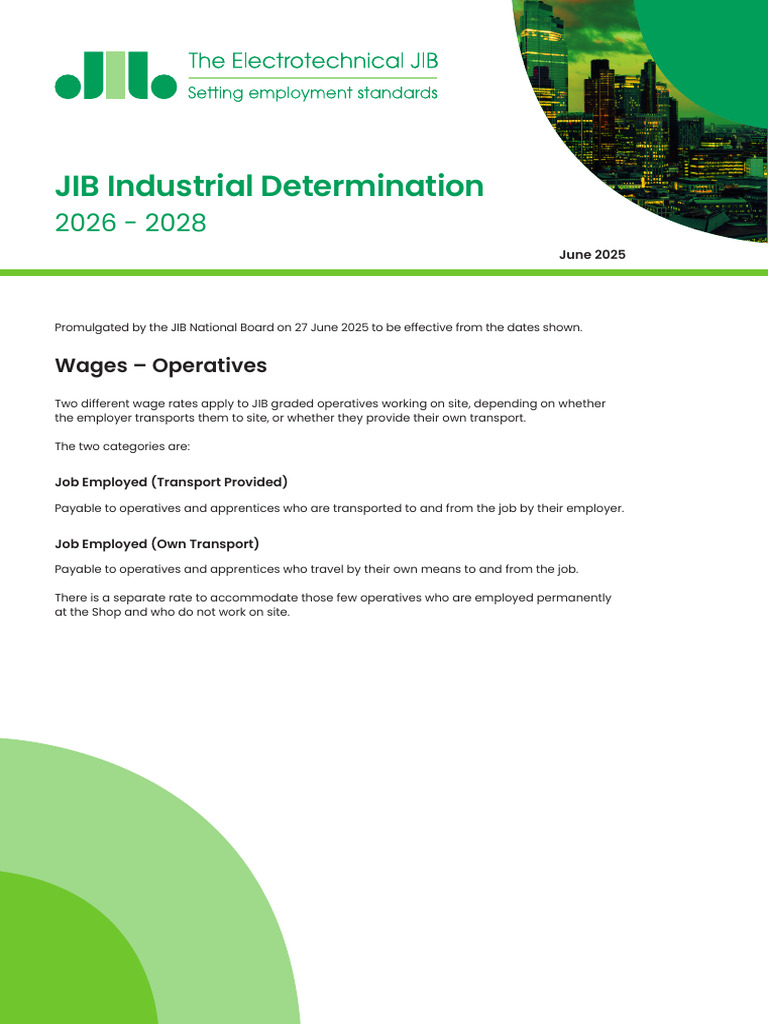 JIB Industrial Determination 062025 | PDF | Electrician | Apprenticeship
