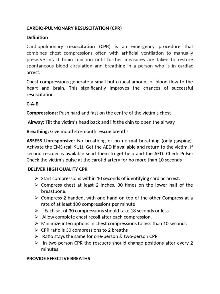 Cardiopulmonary Resuscitation | PDF | Cardiopulmonary Resuscitation ...