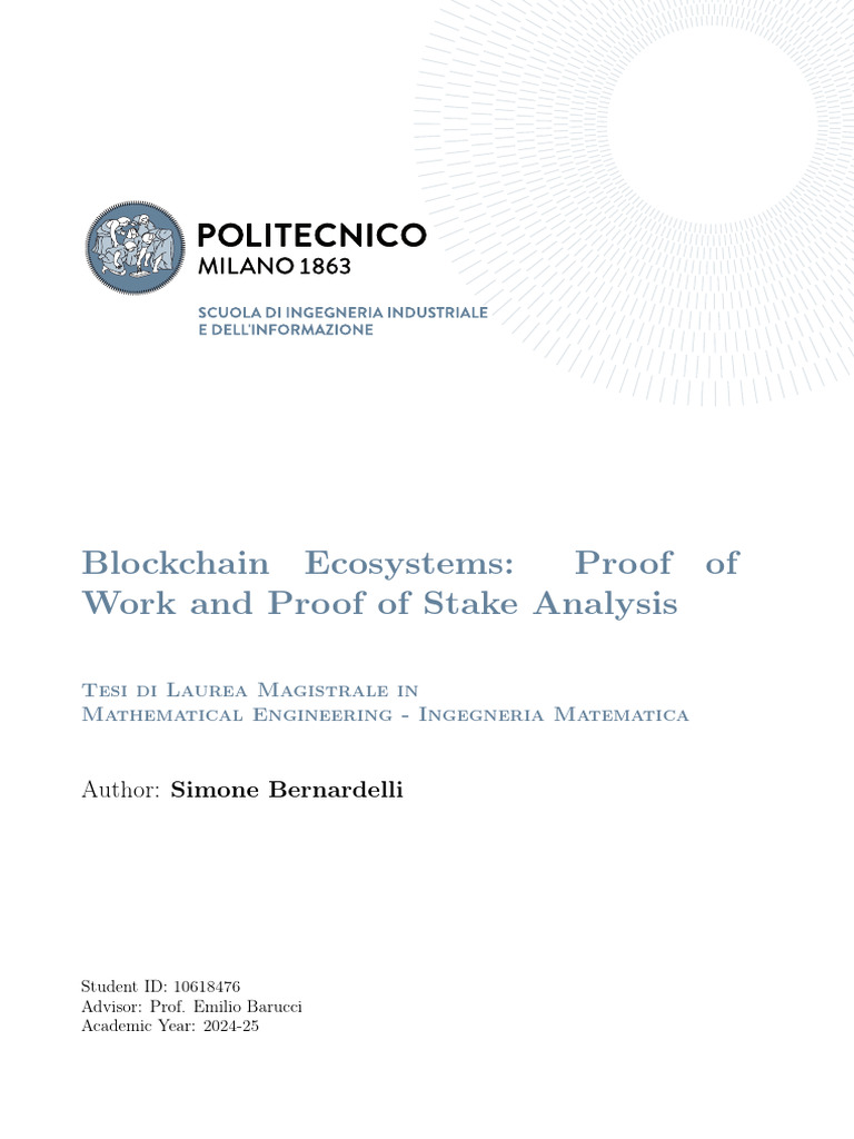 Blockchain Ecosystems Proof of Work and Proof of Stake Analysis | PDF ...