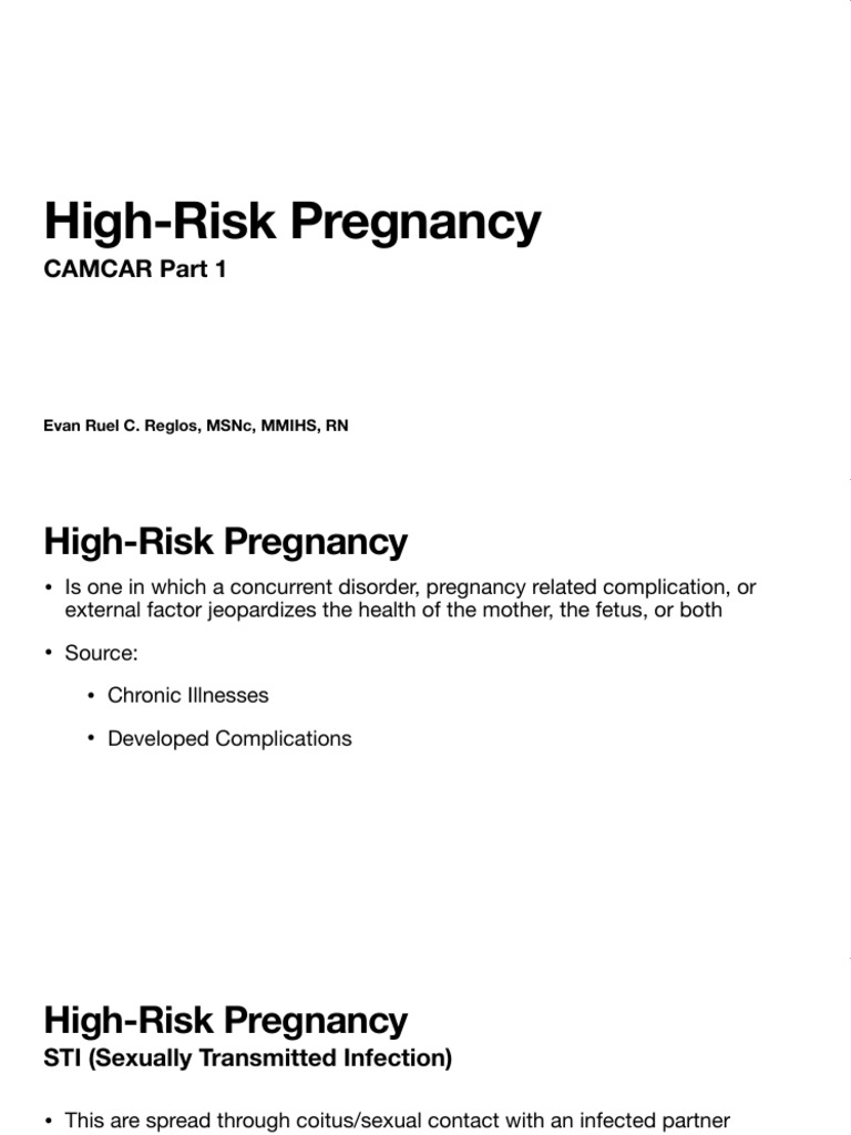 High Risk Pregnancy Part 1 | PDF | Hepatitis B | Heart