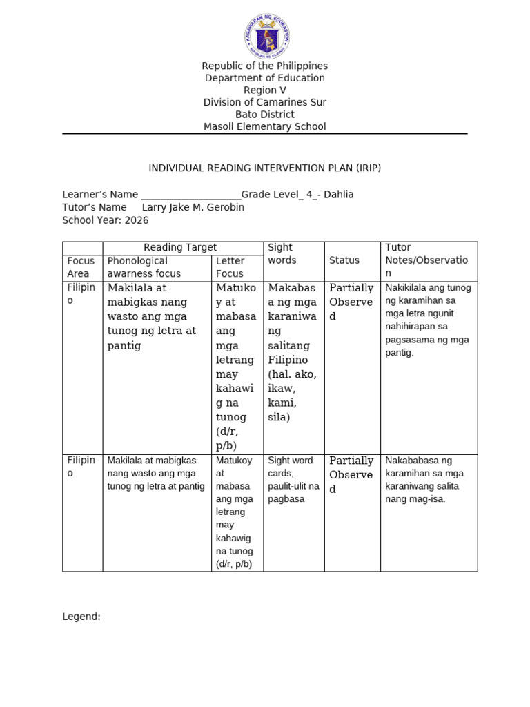 ARAL IRIP - Docx 1.docx 3.docx FILIPINO | PDF