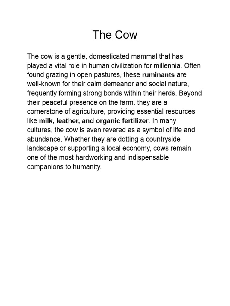 The Cow | PDF