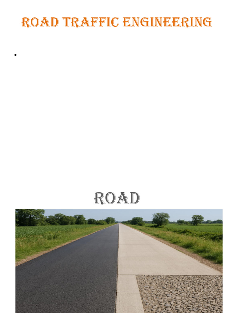Unit i - Road Traffic Engineering | PDF | Tire | Traffic