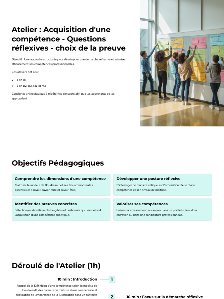 APC Atelier Questions Reflexives Justification | PDF | Apprentissage ...