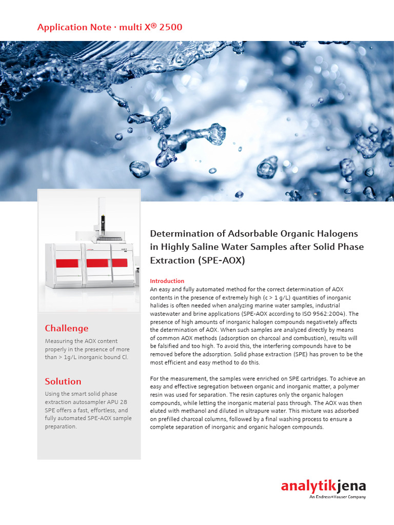 AppNote SP 0008 en MultiX SPE AOX Saline Matrices en | PDF | Chlorine ...