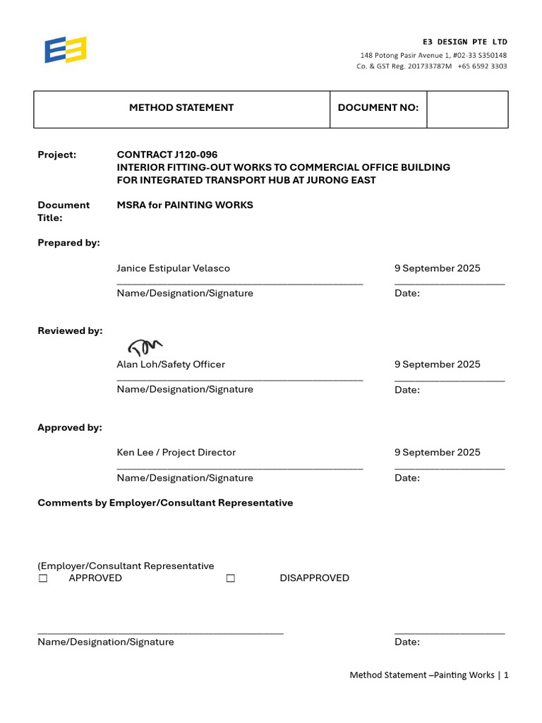It - App - A-5 Method Statement - Item 2 - Msra Painting Works | PDF ...