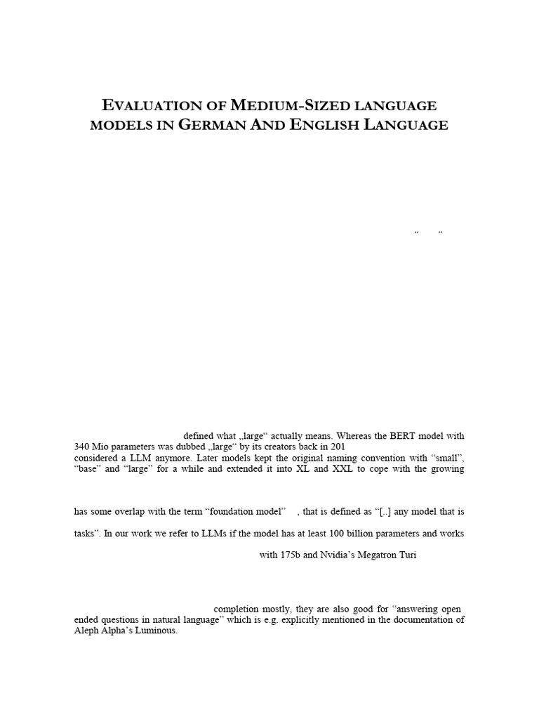 Evaluation of Medium-Sized Language Models in German and English ...