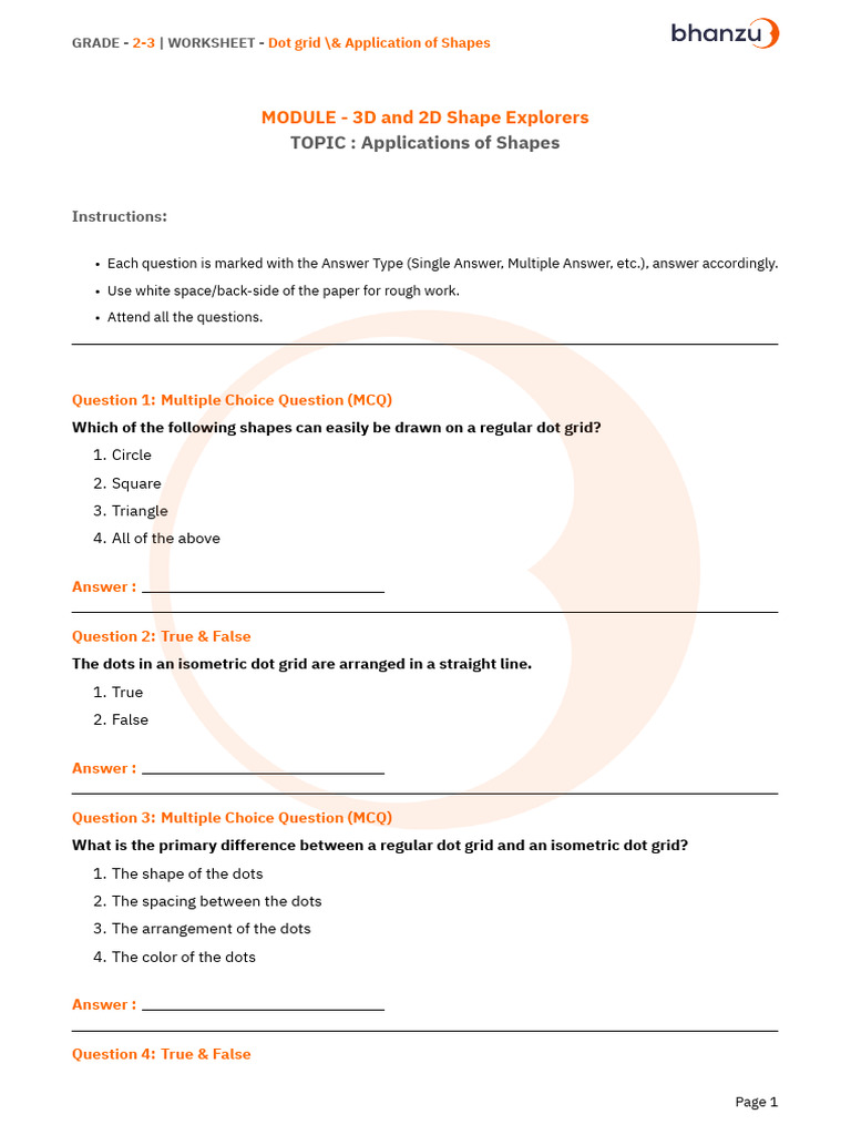 Dot Grid & Application of Shapes | PDF | Shape | Triangle