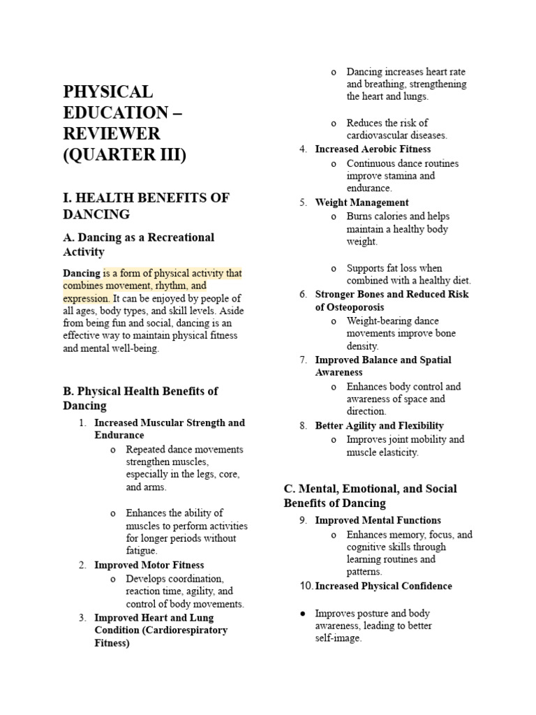 Pe 3rd Quarter Eeviewer | PDF | Physical Fitness | Aerobic Exercise