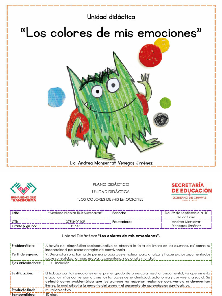 Unidad Didáctica Emociones | PDF | Las emociones | Educación de la ...