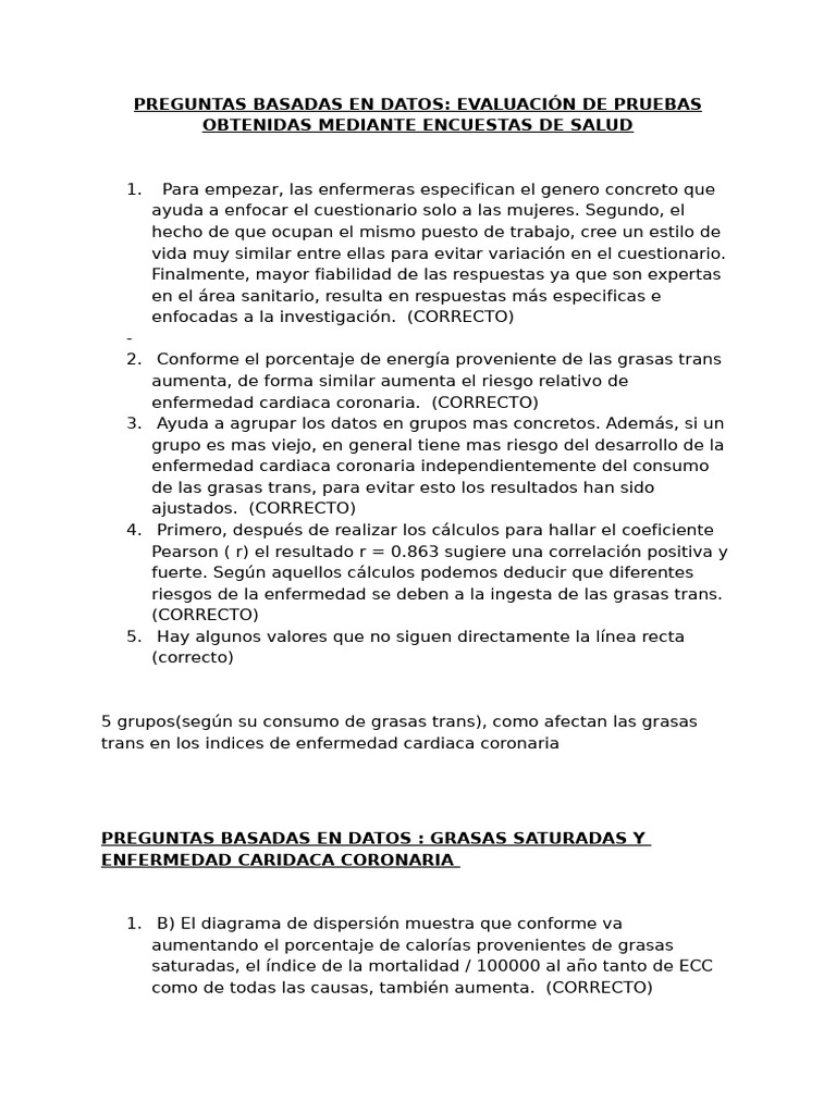 Preguntas Basadas en Datos - Lipidos | PDF | Enfermedades ...