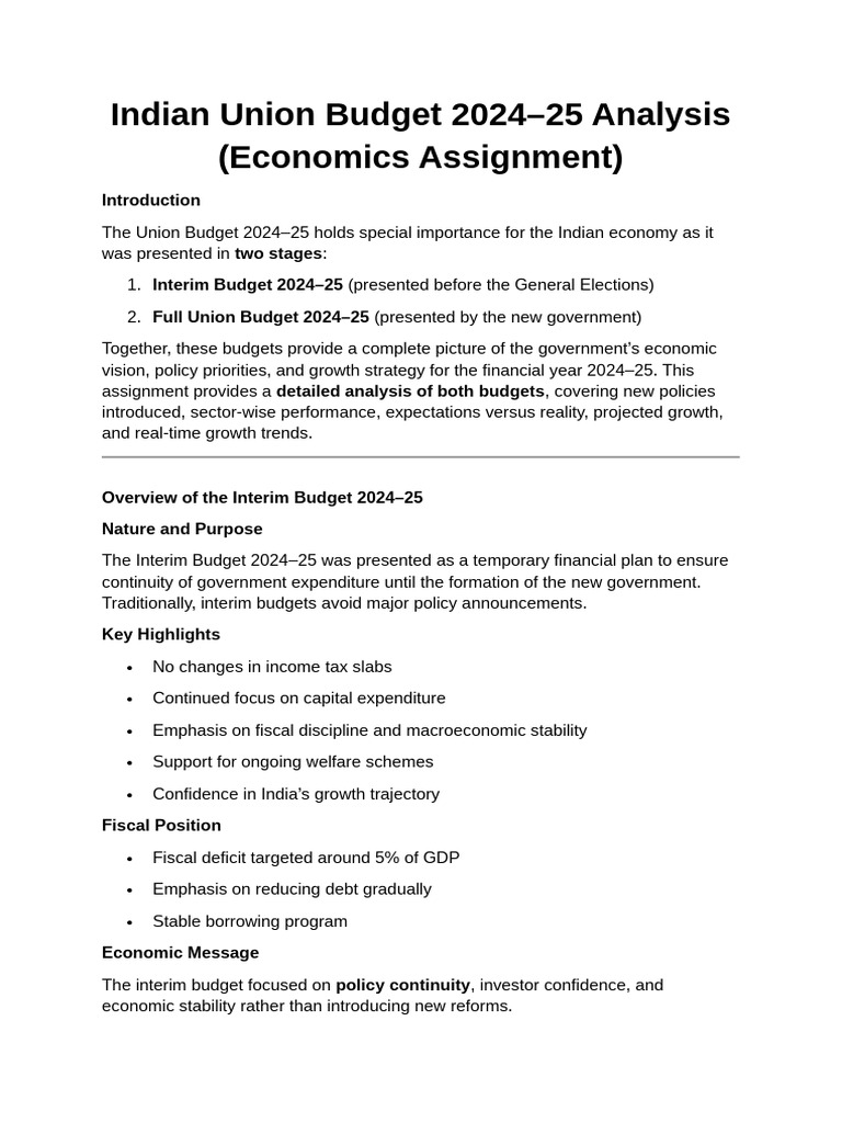 Economics Assignment Sem 2 | PDF | Economic Growth | Fiscal Policy