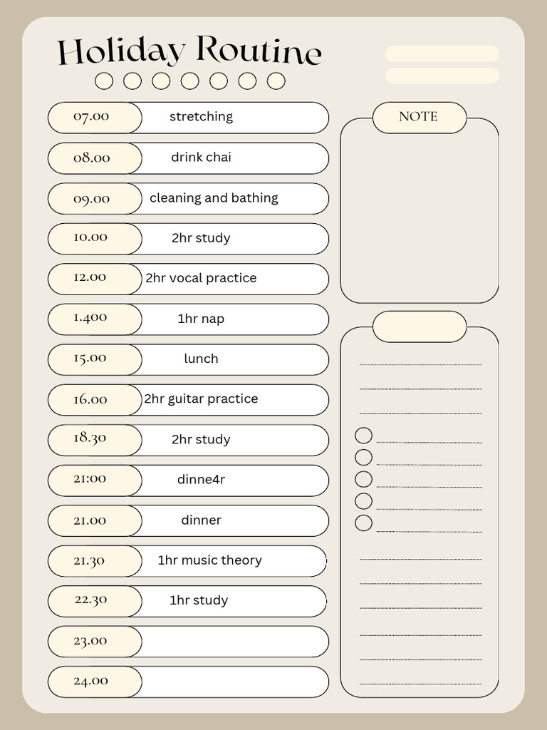 Holiday Routine | PDF