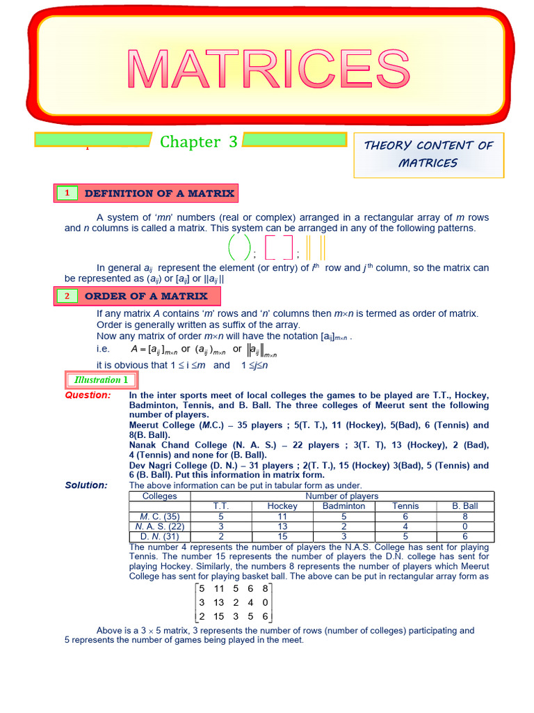 3. MATRICES (Q) CO | PDF | Matrix (Mathematics) | Mathematical Relations