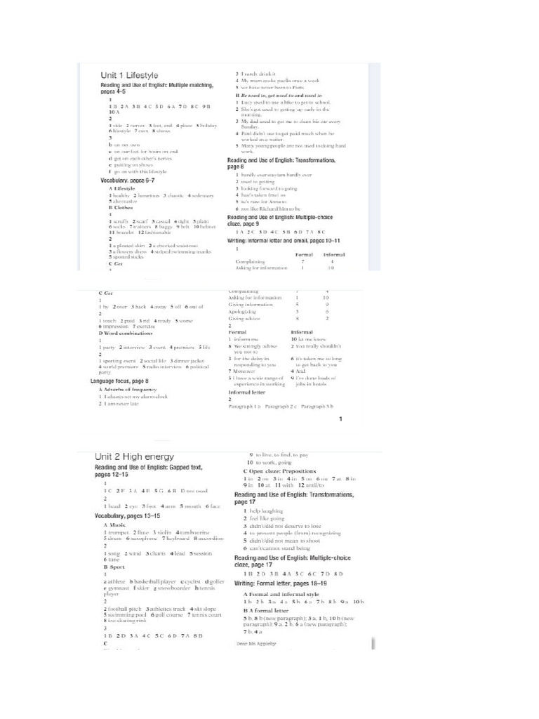 Ready For First Key Answers | PDF