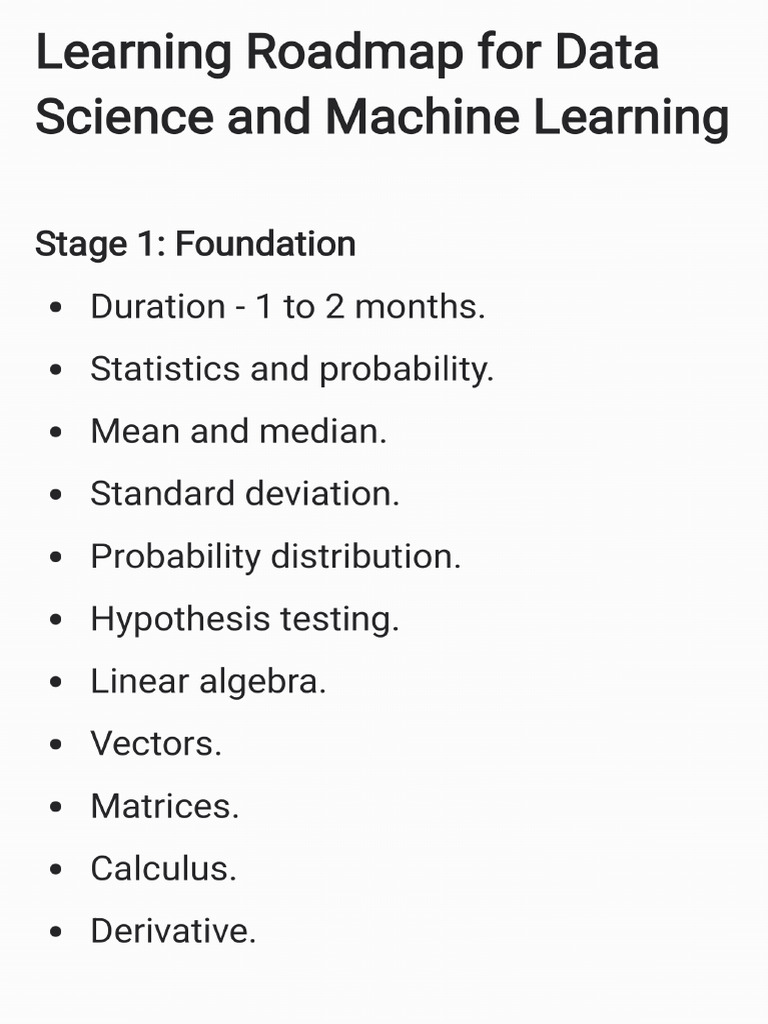 Data Science Roadmap 260109 000220 | PDF