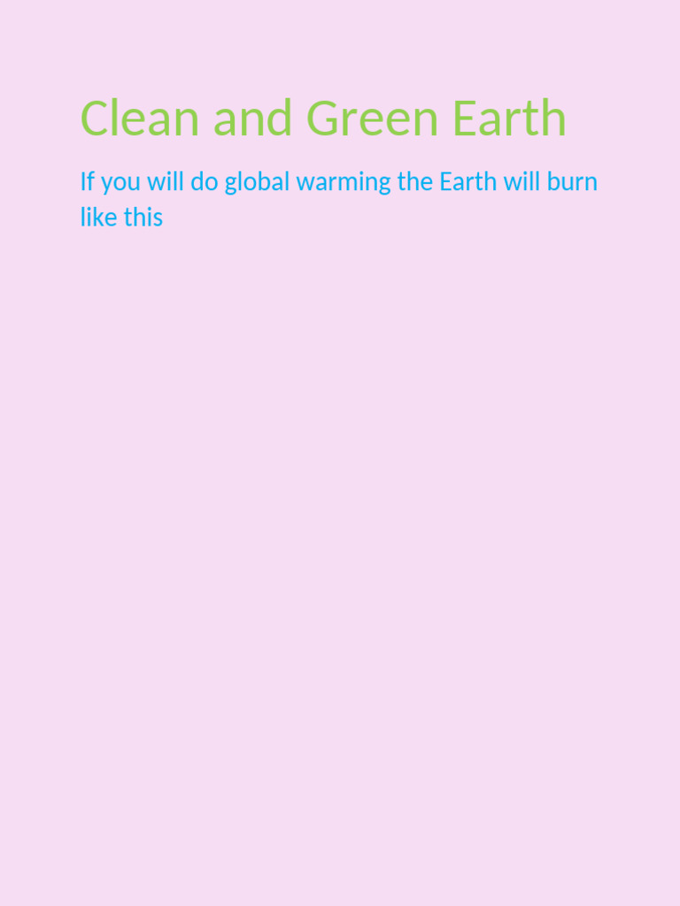 Clean and Green Earth | PDF