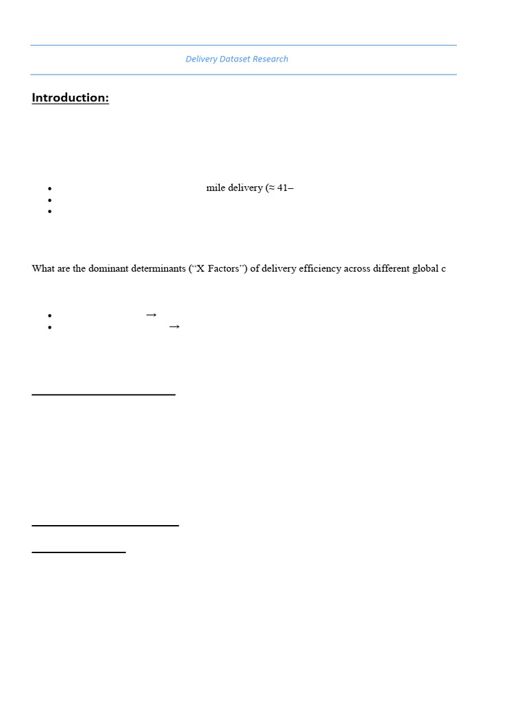 Delivery Dataset Research | PDF | Machine Learning | Logistics