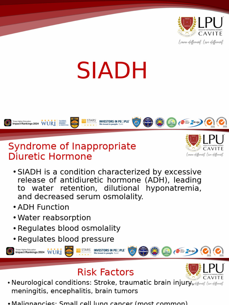 SIADH-DI | PDF | Diseases And Disorders | Medical Specialties
