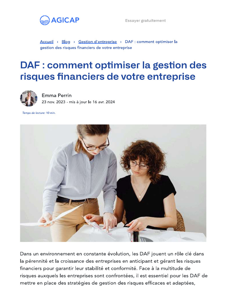 DAF__comment Optimiser La Gestion Des Risques Financiers de Votre ...