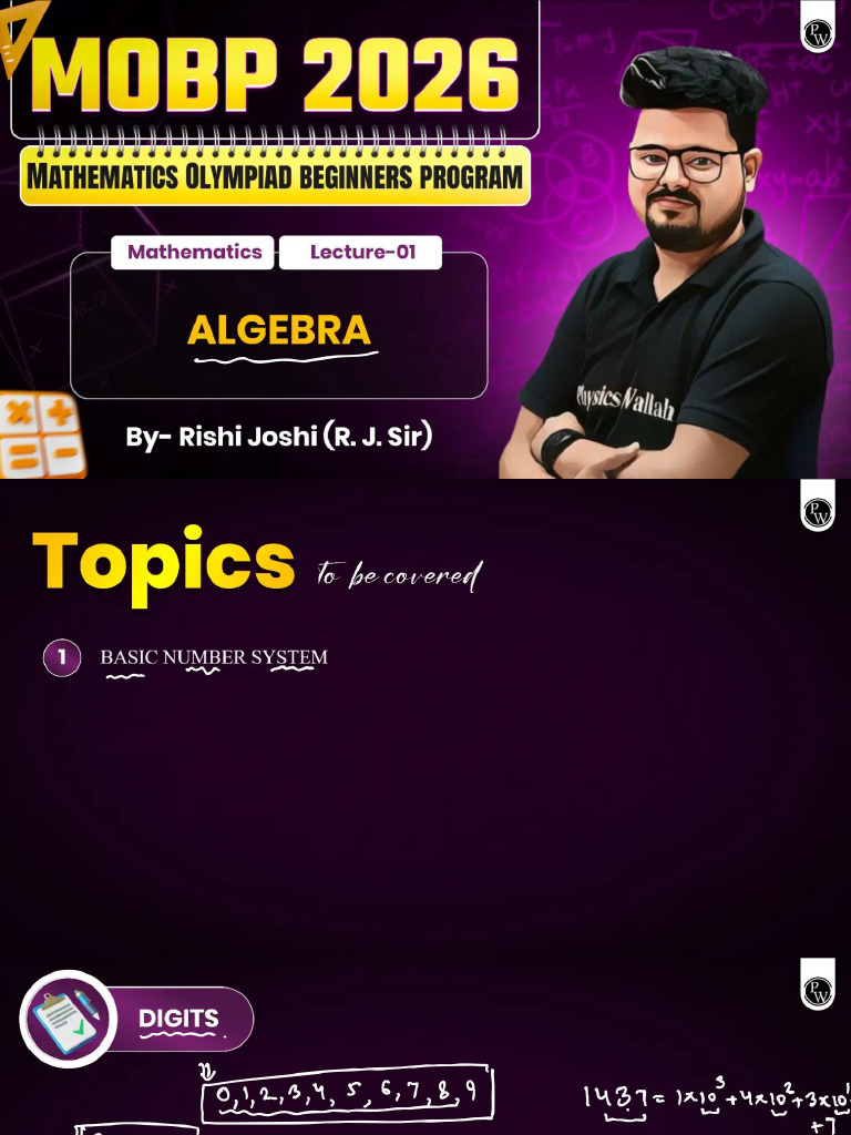 Algebra 01 Class Notes | PDF