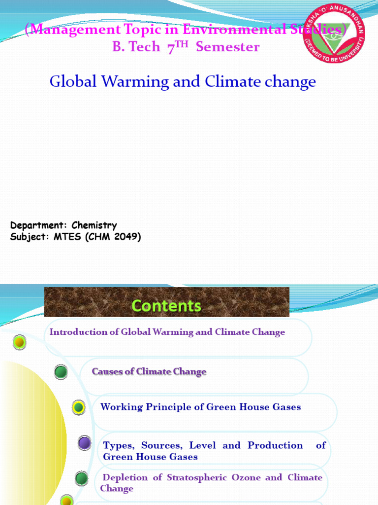 PPT 9 Global Warming and Climate Change | PDF