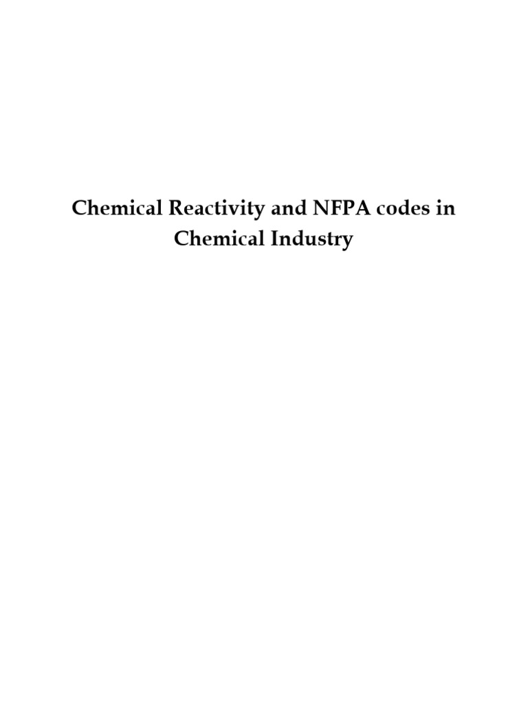 Chemical Reactivity and NFPA Codes in Chemical Industry | PDF ...