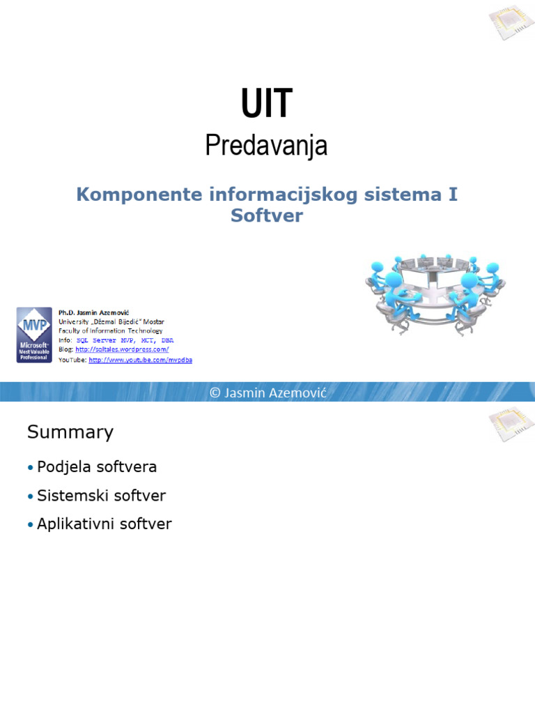 UIT - Predavanja 2 - Komponente Informacijskog Sistema 1 | PDF