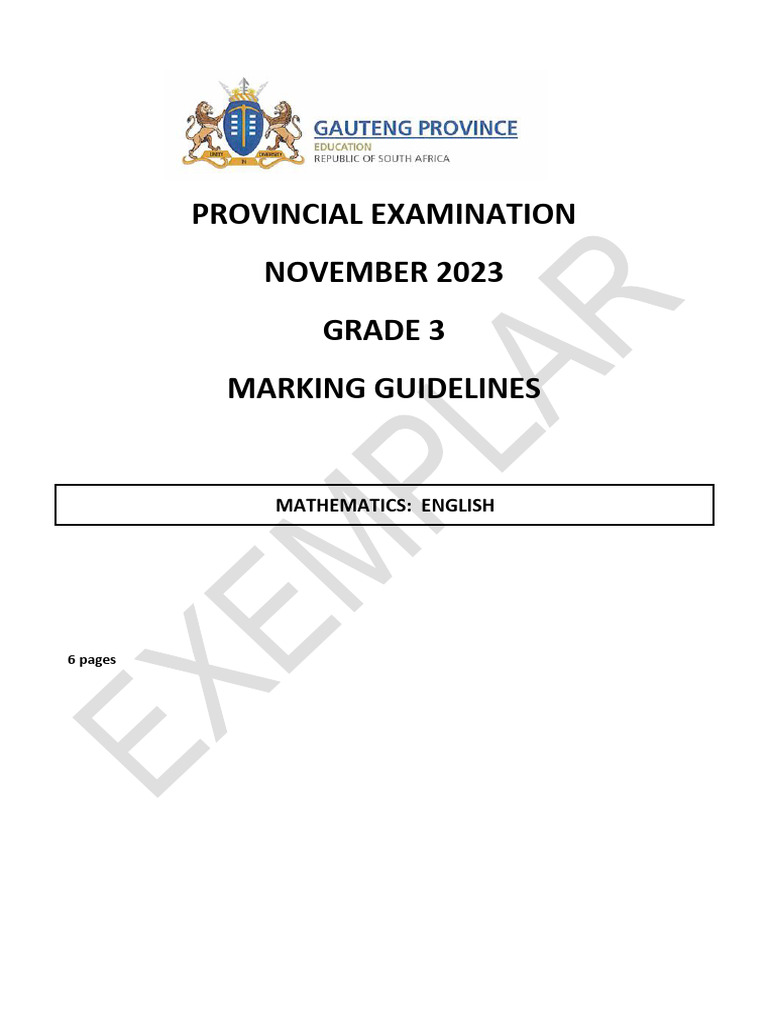 Gr 3 Mathematics (English) 2023 Possible Answers | PDF