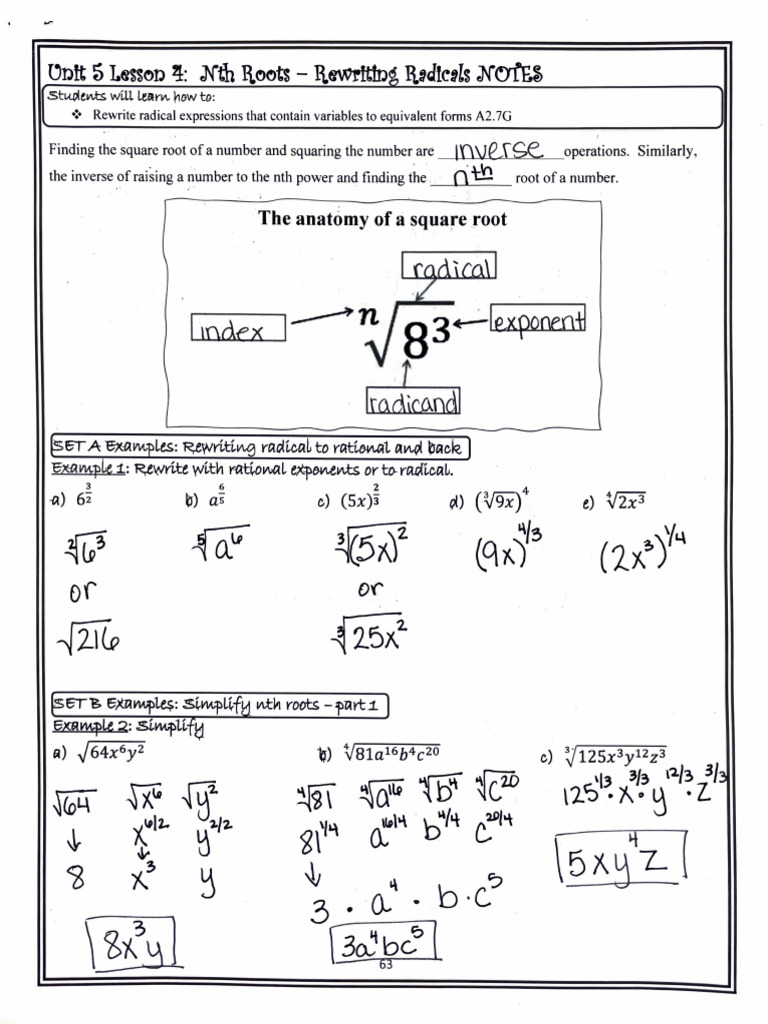 Kami Export - KEY 5.4 Notes Alg 2 | PDF
