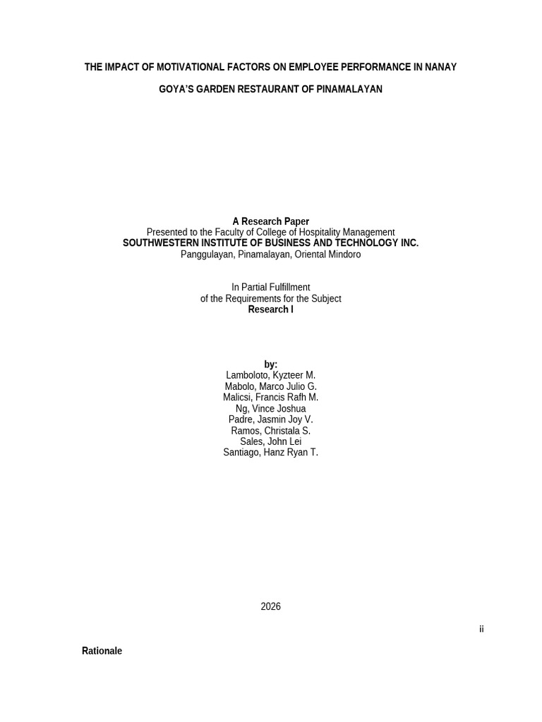 The Impact of Motivational Factors on Employee Per | PDF | Motivational ...