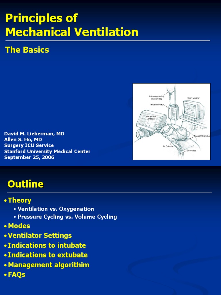 Mechanical Ventilation Principles Guide | PDF | Breathing | Physiology