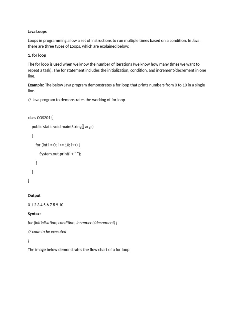 COS 201 4TH Lecture Java Loops | PDF | Computer Engineering | Computer ...
