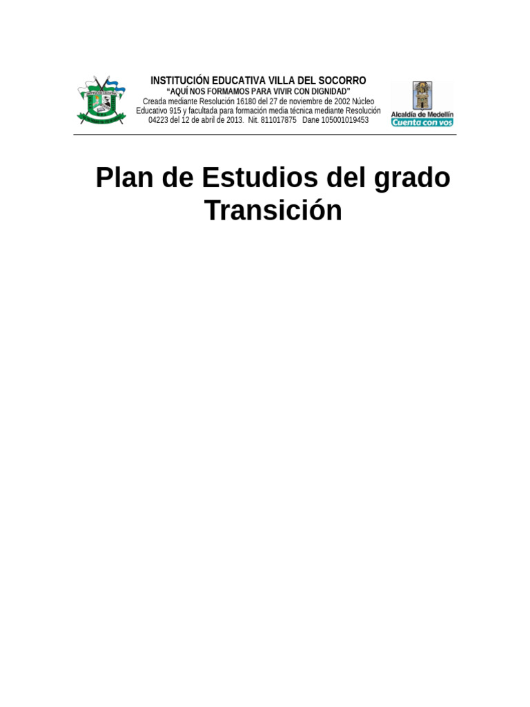 Plan de Área Preescolar | PDF | Educación de la primera infancia | Plan ...