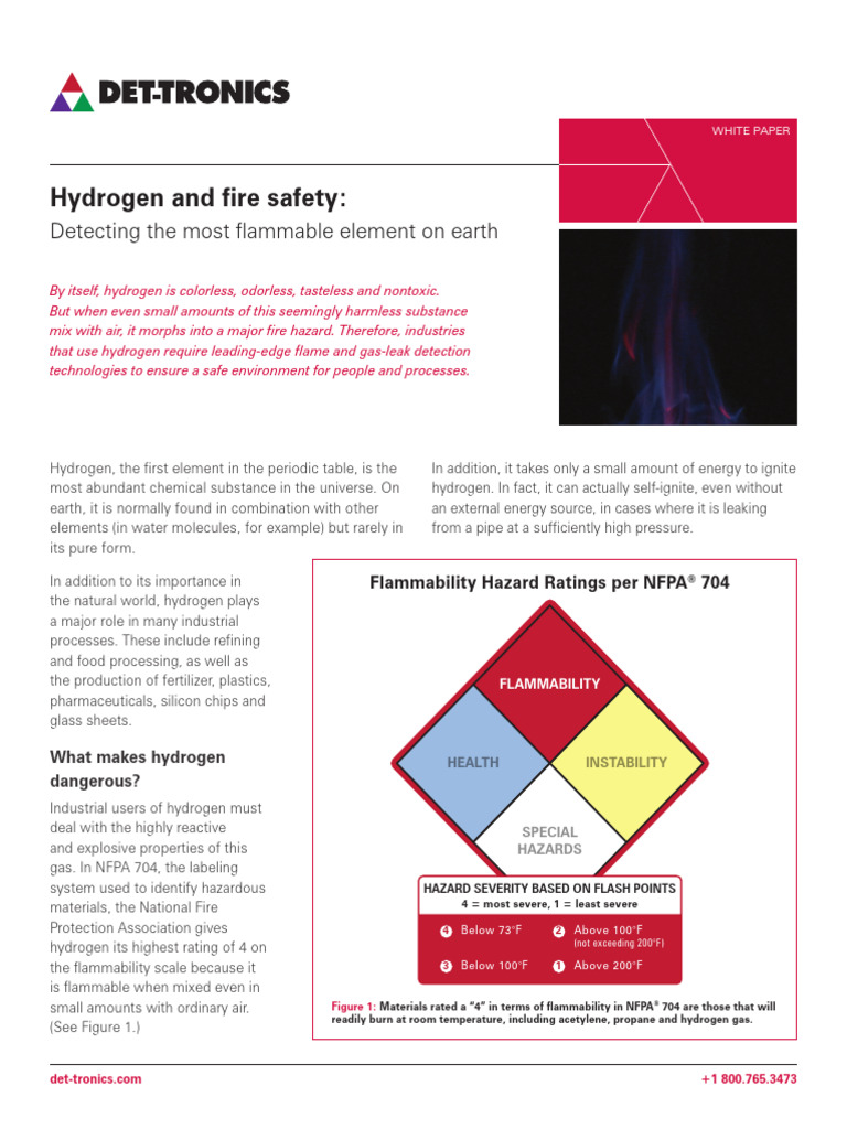 Hydrogen Fire Safety White Paper 74 1019 1.3 | PDF | Ultraviolet | Infrared