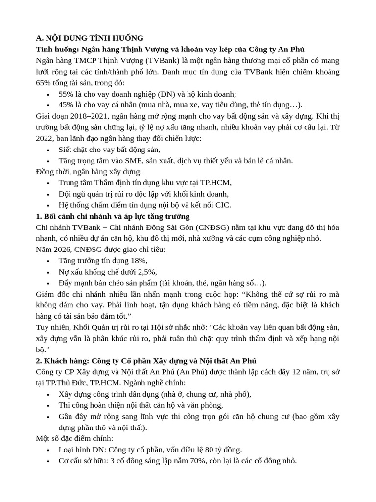 BT Tinh Huong C2 | PDF