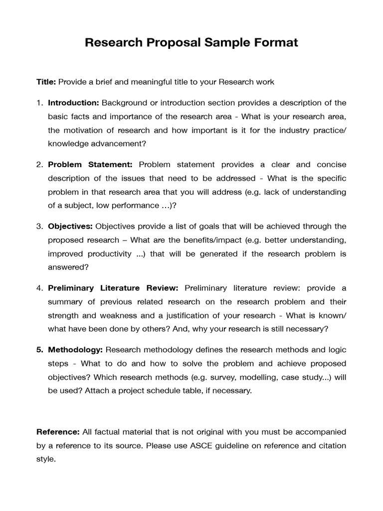 Research Proposal Format | PDF