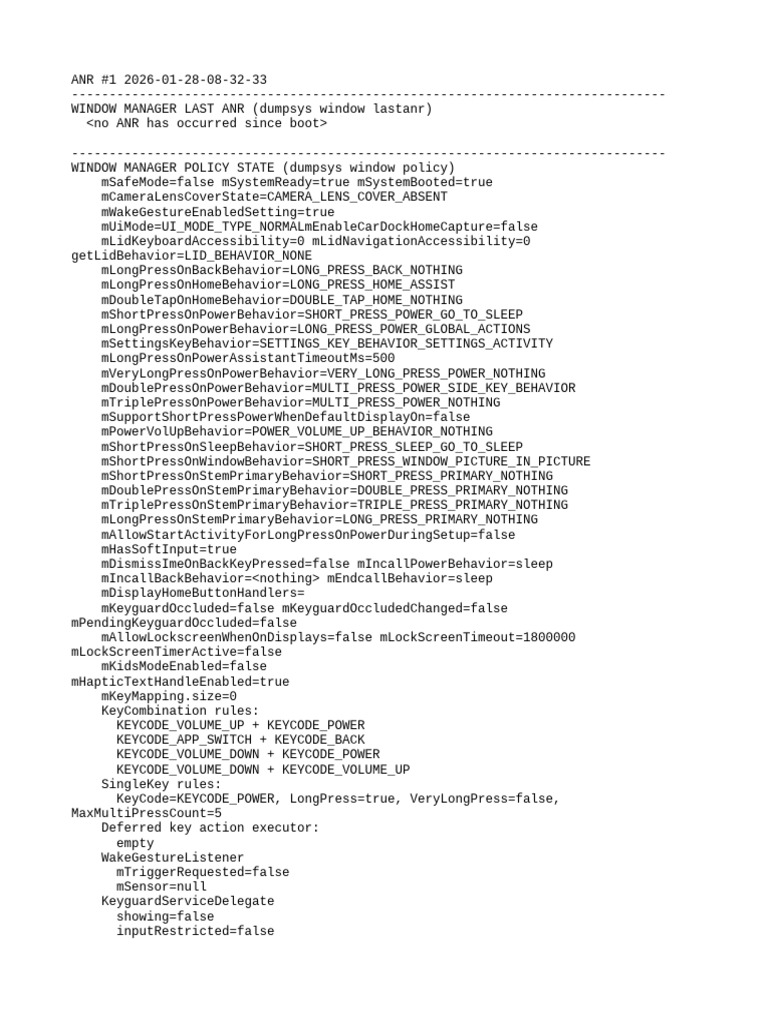 Dumpsys ANR WindowManager | PDF | Mobile Software | Arm Architecture