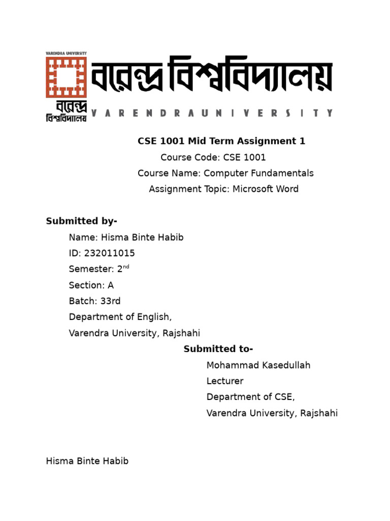 CSE Assignment | PDF