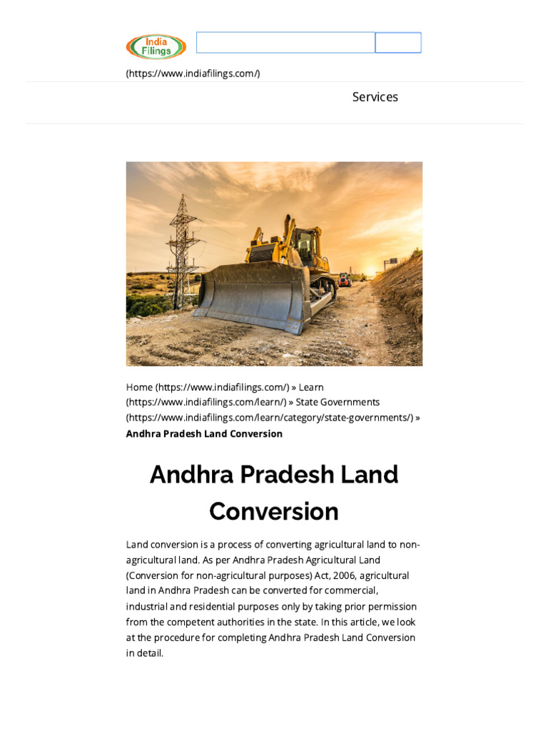 Andhra Pradesh Land Conversion - Application & Procedure - IndiaFilings ...