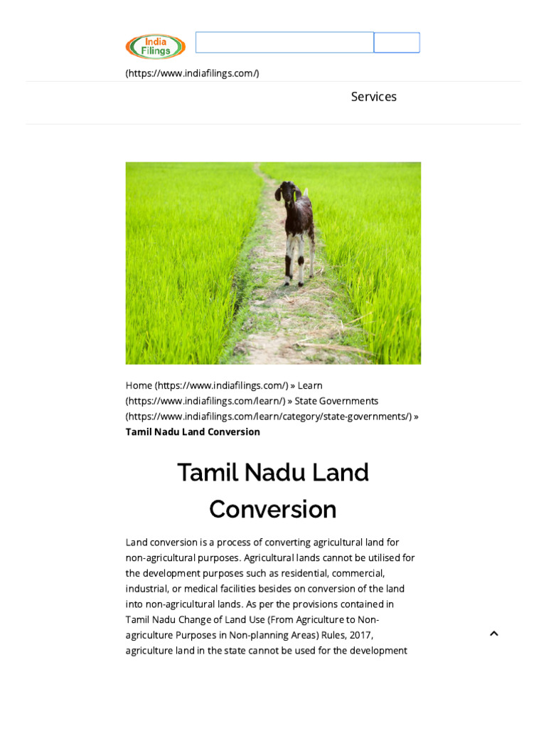 Tamil Nadu Land Conversion - Application & Procedure - Indiafilings | PDF