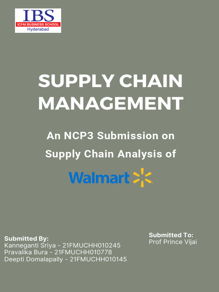 Scm Report 2 | PDF | Walmart | Supply Chain
