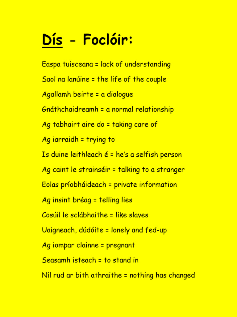 Dis Focloir (Ord) | PDF