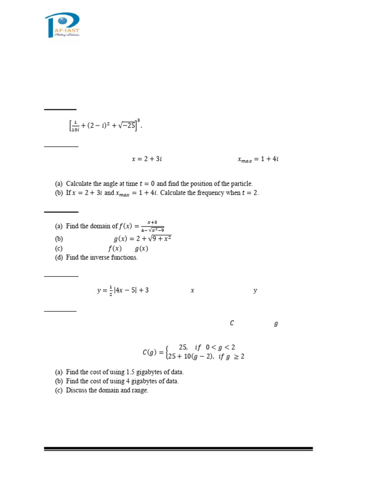Assignment 1 - Calculus and Analytics Geometry | PDF