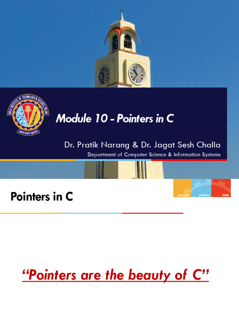 Module 10 - Pointers in C | PDF | Pointer (Computer Programming ...