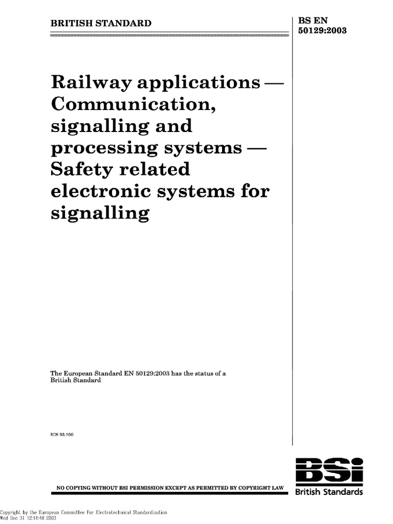 Railway Applications. Communication, Signalling and | PDF