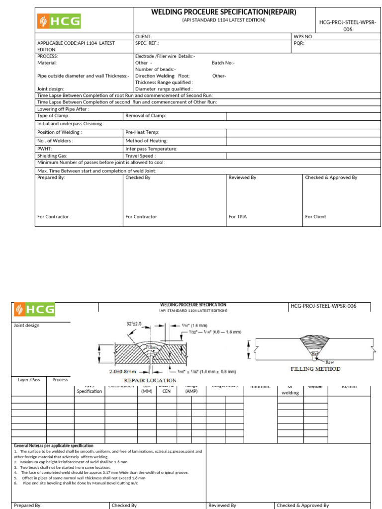 Welding Proceure Specification Repair 02 | PDF | Welding | Construction