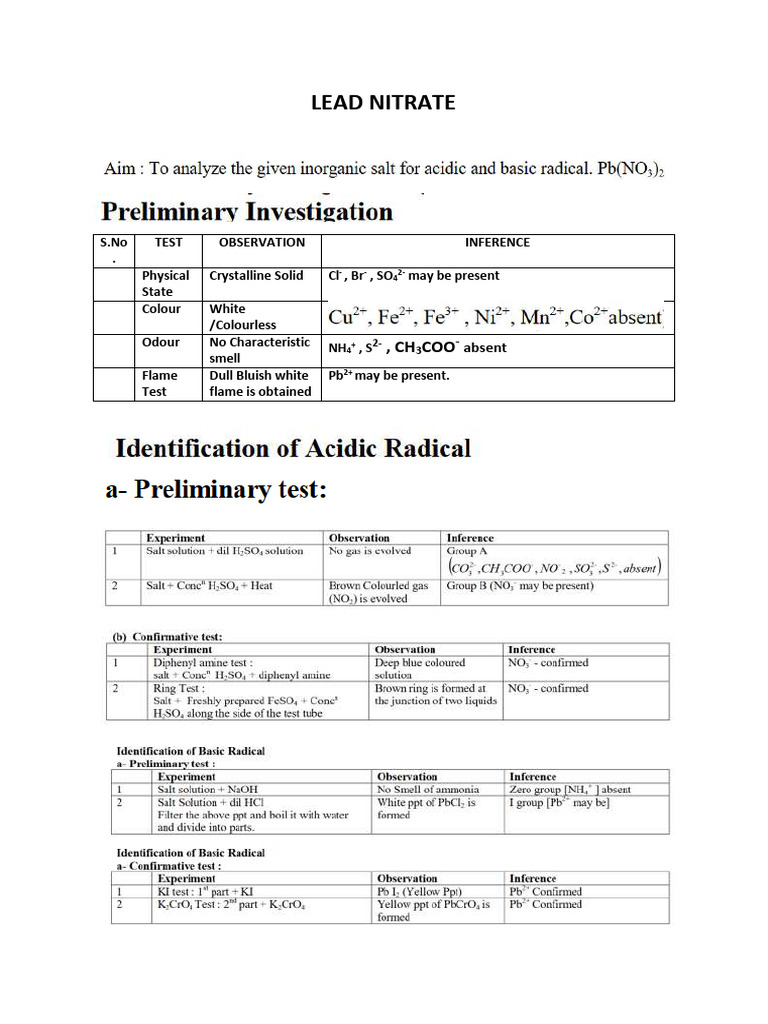 Lead Nitrate | PDF